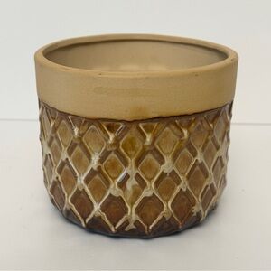 Brown Textured Ceramic Planter
